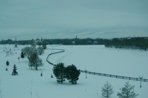 Volga gelée (les petits points sont les pêcheurs à la mouche) Jaroslavl' 2