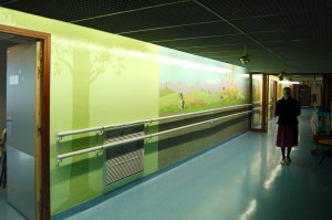 Décoration d'EHPAD d'Evian, couloir 
