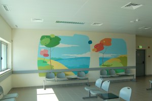 Soins intermédiaires, salle d'attente, mur 2a