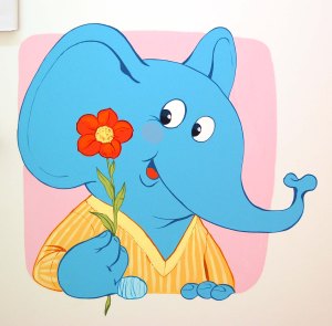 decoration-inselspital-berne-chirurgie-pediatrie-couloir-chambre-elephant-detail